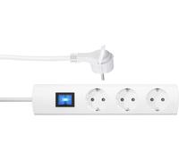 Bloc multiprise 3x interrupteur 90° H05VV-F3G1,5 blanc 1,4 m UNOversal avec fiche coudée extra-plate