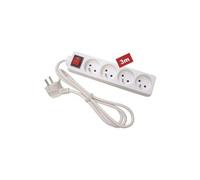 Bloc multiprise, 4 prises avec interrupteur - câble de 3 m velleman eb4s-3
