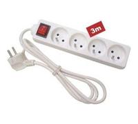Bloc multiprise, 4 prises avec interrupteur - câble de 3 m velleman eb4s-3 Incolore G