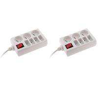 Bloc multiprise 4x6A + 3x16A - Blanc - Zenitech (Lot de 2)