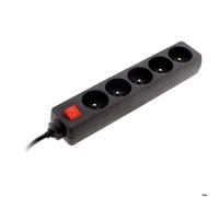 Zenitech Bloc multiprise 5 prises 16A 2P+T avec interrupteur Noir