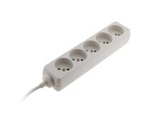 Zenitech - Bloc multiprise 5 prises 2P+T 16A 3680W câble 1 m H05VVF Blanc