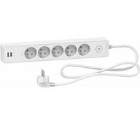- Bloc multiprise 5 prises 2P+T + 2 USB - Blanc - Schneider