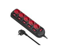 Maclean MCE204 Bande de Puissance 5 Prises 1,5 m avec Interrupteur Barrettes multiprises Protection Enfant Schuko 2500W FR Plug