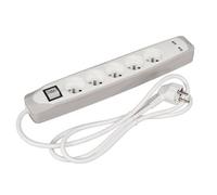 Bloc Multiprise Avec Interrupteur 5 Prises 2 Ports Usb Gris/Blanc - Terre Française