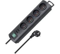 Brennenstuhl 1153304124 Répartiteur électrique 4 Prises H07RN-F 3G1,5 1159960 Noir 2 m