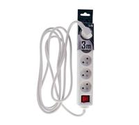 EDO Multiprise Logan - Câble d'Extension Blanc 5 Voies Type E Français 3m avec Interrupteur - EDO777672