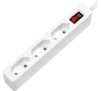 Bloc multiprise avec interrupteur LogiLink LPS230 x3 blanc fiche avec contour 1 pc(s)