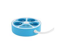 Bloc multiprise Cercle 4x16A USB A+C Bleu - Chacon