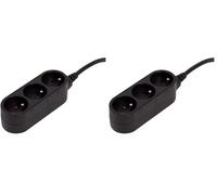 Bloc multiprise Design 3x16A 0,5m - Noir - Chacon (Lot de 2)