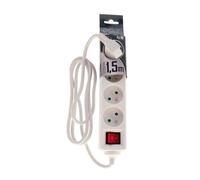 Bloc Multiprise - EDO - LOGAN - 4 Prises Type E 2P+T - Câble 1,5m - Interrupteur Inclus