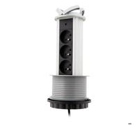 Bloc multiprise encastrable 3 prises 16A 2P+T Ø100mm - Gris - Otio