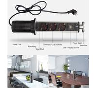 Bloc multiprise escamotable - MARQUE - 3 prises - 2 ports USB - Cylindrique