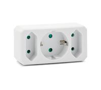 Bloc multiprise Frontale 16A + 2x6A - Standard Schuko. Blanc