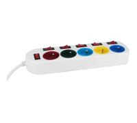 GAO Bloc Multiprise 5 Prises avec Interrupteurs Lumineux Individuels, 16A/230V 3680W, Câble 1.4 m