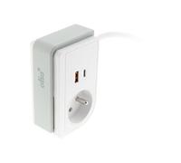 Otio Multiprise Gekko XS clipsable – 1 prise + 2 USB-A 20 W 1,5 m Blanc