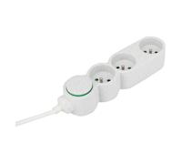 Bloc multiprise Home Green plastique recyclé 3 prises 2P+T - blanc - Zenitech