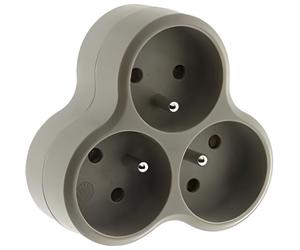 Bloc multiprise - INOTECH - Triplite 3X16A - 3 prises - 16 A - Couleur taupe