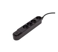 Bloc multiprise interr. 4x16A 1,5m - noir - Chacon