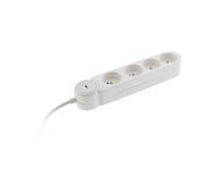 Zenitech Multiprise Bloc de 4 prises secteur en ligne IOTA - Avec interrupteur lumineux - Câble de 1,4 m - Blanche