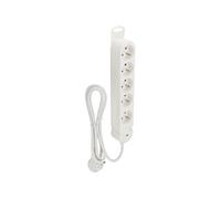 Zenitech Multiprise Bloc de 5 prises secteur en ligne IOTA - Avec interrupteur lumineux - Câble de 1,4 m - Blanche