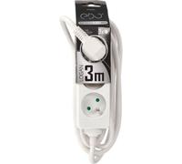 EDO, multiprise - Extension Logan Blanc 3 Plis Type E français 3m câble, multiprise 3m, multiprise 3m câble multiprise, multiprise 3m multiprise rallonge EDO777552