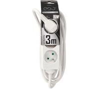 EDO, multiprise - Extension Logan Blanc 3 Plis Type E français 3m câble, multiprise 3m, multiprise 3m câble multiprise, multiprise 3m multiprise rallonge EDO777552