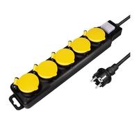 LogiLink LPS255 multiprise 1,5 m 5 sortie(s) CA Extérieure Noir, Jaune