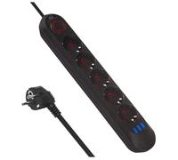 Maclean Bloc multiprise MCE395 B – 5 prises, 3 ports USB, 1,5 m – Noir