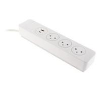 Otio Multiprise Easy Eject – 3 x 2P+T – 2 ports USB – blanc