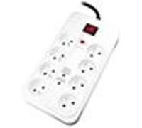 Zenitech Multiprise parafoudre 8 prises 16A TV/TNT/Tel (RJ11) interrupteur lumineux Blanche
