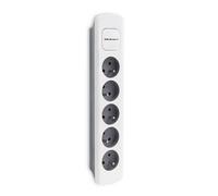 Bloc multiprise - Qoltec - 5 prises - 1.8m - Blanc - Prêt à poser