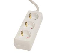 Bloc multiprise Schuko 3x16A - 1,5 m - blanc - Chacon