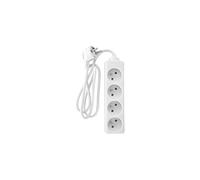 Bloc multiprise ZENITECH 4 prises 2P+T 16A 3680W blanc Sécurité enfants NF