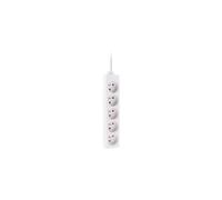 Bloc multiprise Zenitech 5 prises 2P+T 16A 3680W Blanc avec câble 1 m H05VVF