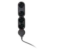 Zenitech - Multiprise Schuko 4x16A + Interrupteur - 1,5m - Noir