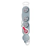 Bloc multiprise Home 4P x 16A silver cable HO5VV-F 3G1 mm² 1,5 mètres