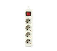 Bloc multiprises 4 prises, interrupteur lumineux 3m câble Blanc