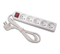Bloc multiprises 5 prises avec interrupteur perel eb5s Incolore G