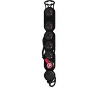 Bloc HOME 6 Prises 16A avec Interrupteur Noir et Fiche Extraplate Câble 1,5m