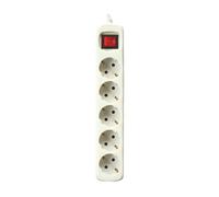 Bloc multiprises à 5 prises avec interrupteur lumineux Silver Electronics 5 prises 5m Blanc