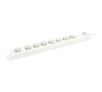 Bloc multiprises avec interrupteur - 8x2P+T - 1.5 m - blanc