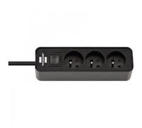 Bloc multiprises avec interrupteur - Ecolor - 5 PC - Noir BRENNENSTUHL