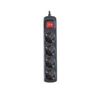 Bloc multiprises avec interrupteur lumineux Silver Electronics 4 prises, câble 1,5m Noir