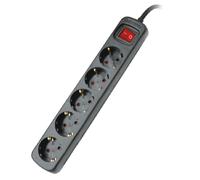 Bloc multiprises avec interrupteur lumineux Silver Electronics 5 prises, 1,5m Noir