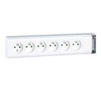LEGRAND - Rallonge Multiprise 16A/230V à Câbler - Fixation au Mur - 6 Prises de Courant avec Terre - Longueur 343 mm - Fabriqué En France - Blanc