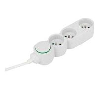 Zenitech Bloc multiprise Home Green 3 prises 16A 2P+T Câble 1,5 m Blanc plastique recyclé