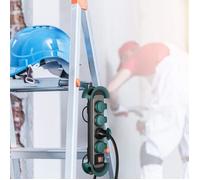 GAO Bloc multiprises chantier IP44 avec interrupteur, câble 3 m résistant à l'eau et à la poussière - Idéal extérieur