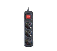 Bloc multiprises interrupteur lumineux Silver Electronics 3 prises, câble 1,5 mètre Noir
