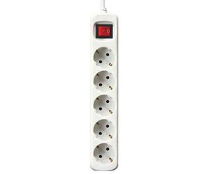 Bloc multiprises interrupteur lumineux Silver Electronics 5 prises, câble 1,5m Blanc